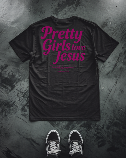 Camiseta Pretty Girls Love Jesus Rosa
