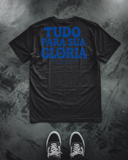 Camiseta Oversized Tudo para sua Glória Azul
