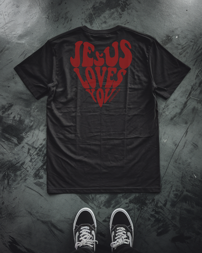 Camiseta Oversized Jesus Love You Vermelho