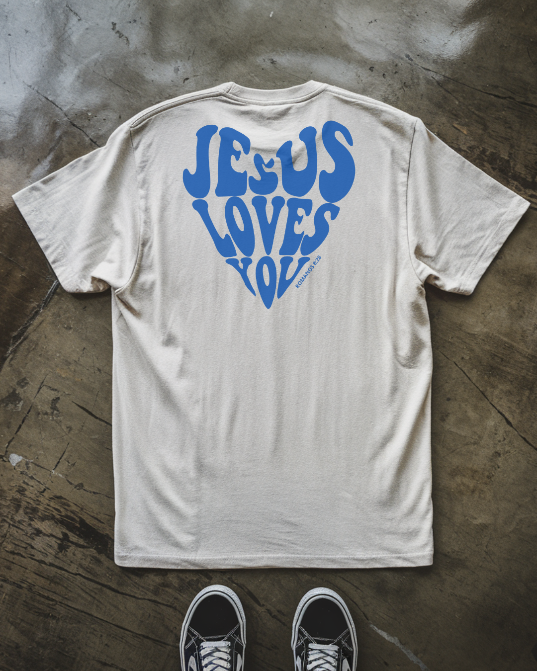 Camiseta Oversized Jesus Love You Azul