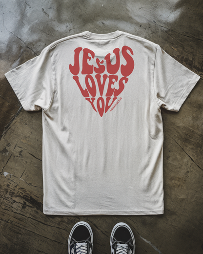Camiseta Oversized Jesus Love You Vermelho