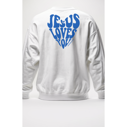 Moletom Sem Capuz Jesus Love You Azul