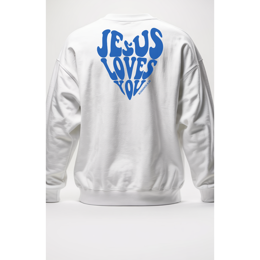 Moletom Sem Capuz Jesus Love You Azul