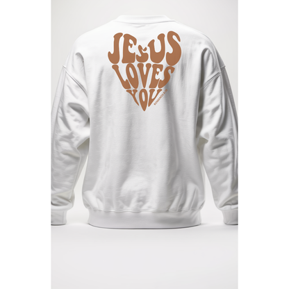 Moletom Sem Capuz Jesus Love You Marrom
