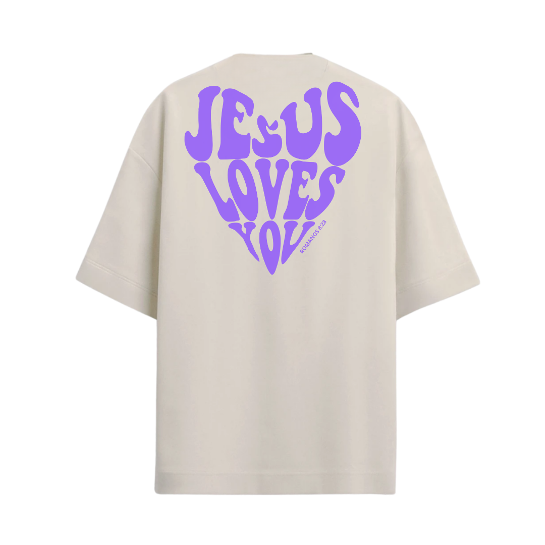 Camiseta Jesus Loves You Roxa