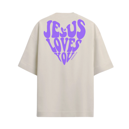 Camiseta Jesus Loves You Roxa