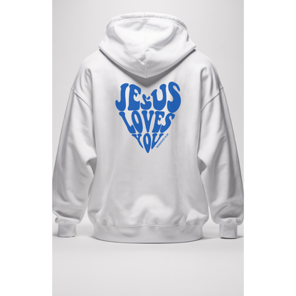 Moletom Com Capuz Jesus Love You Azul