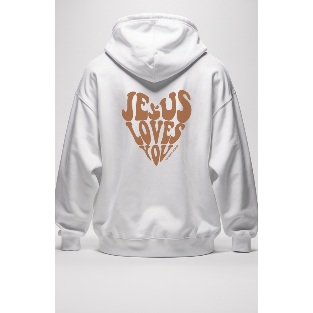 Moletom Com Capuz Jesus Love You Marrom