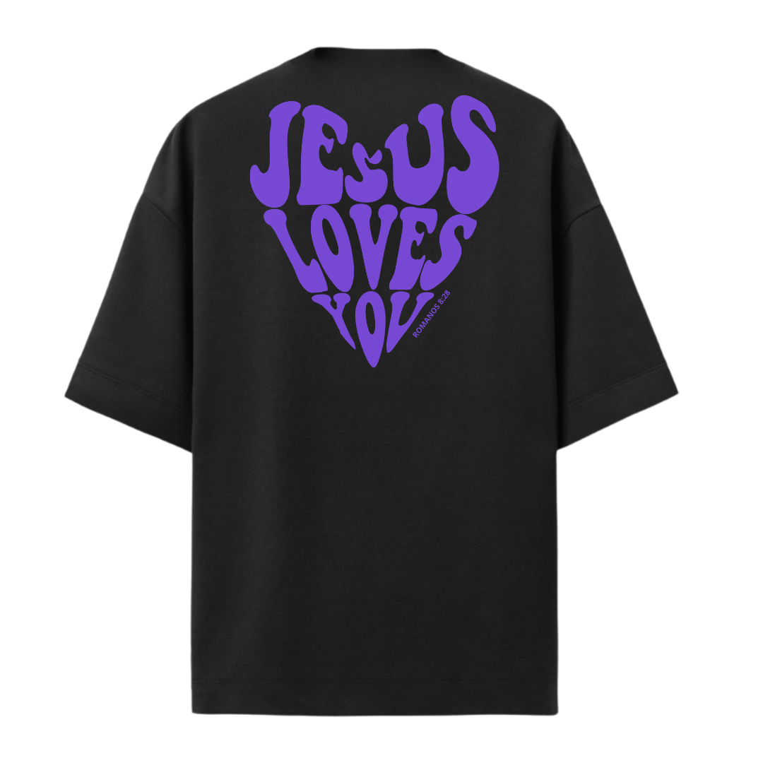 Camiseta Jesus Loves You Roxa