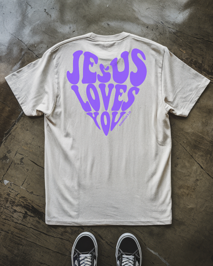 Camiseta Jesus Loves You Roxa