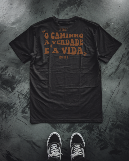 Camiseta Oversized Jesus é o caminho Marrom
