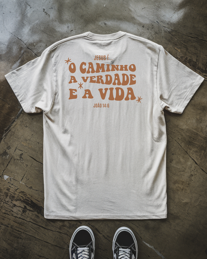 Camiseta Oversized Jesus é o caminho Marrom