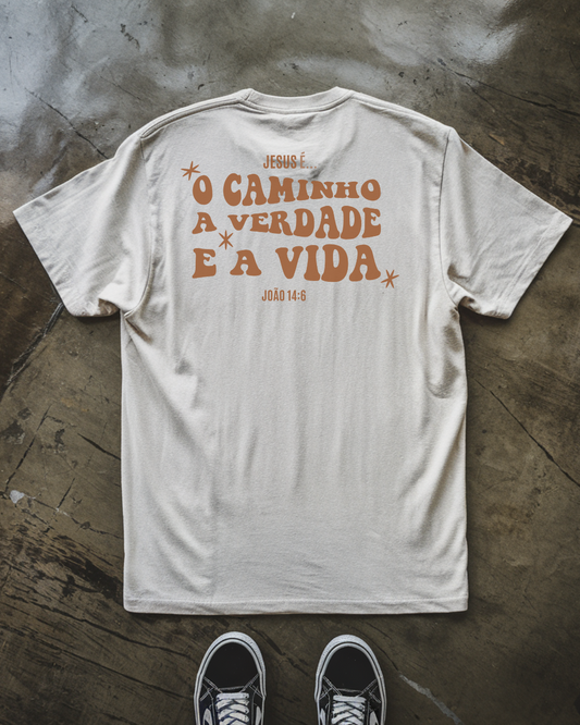 Camiseta Oversized Jesus é o caminho Marrom
