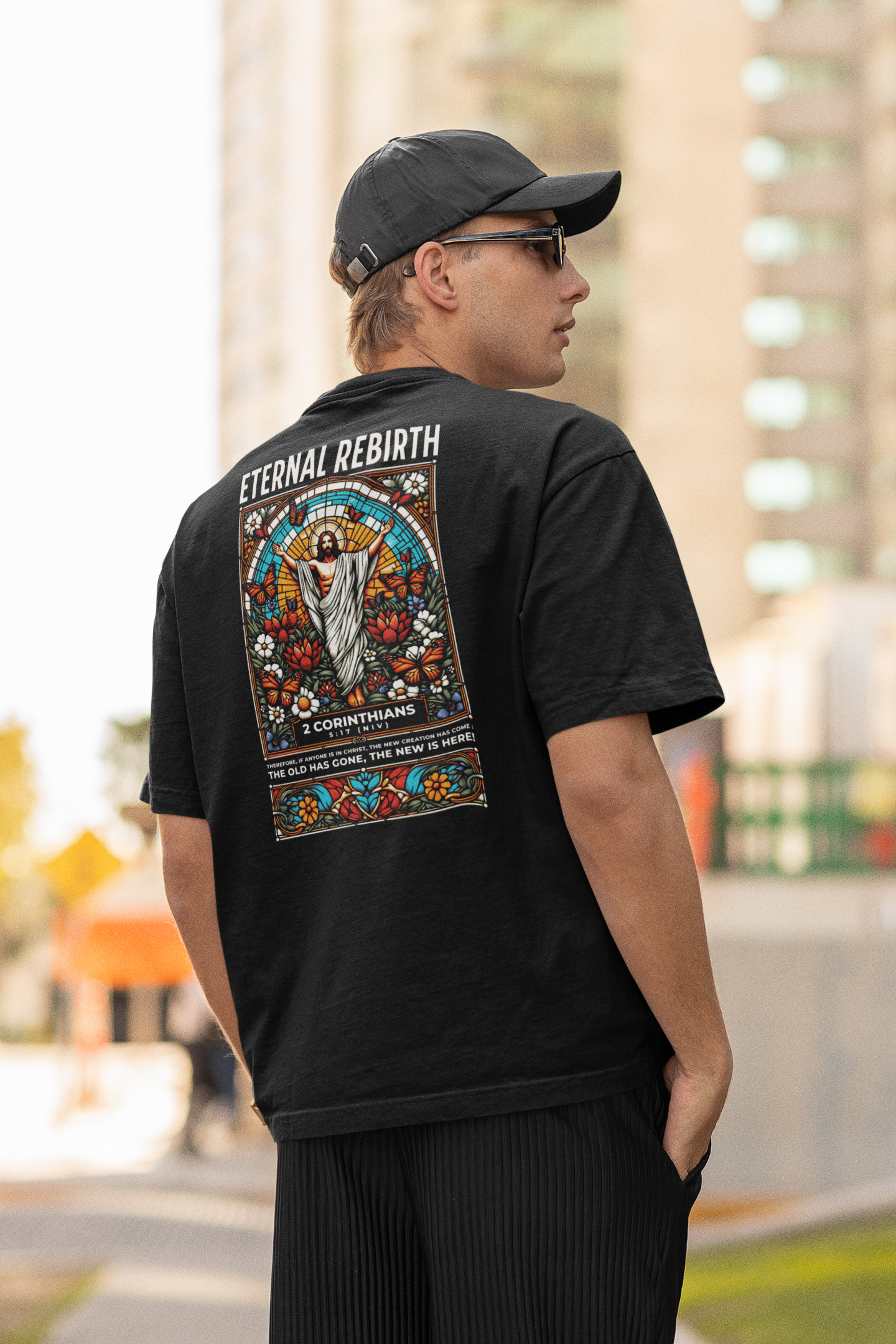 Camiseta Oversized Vitral Eternal Rebirth Preta