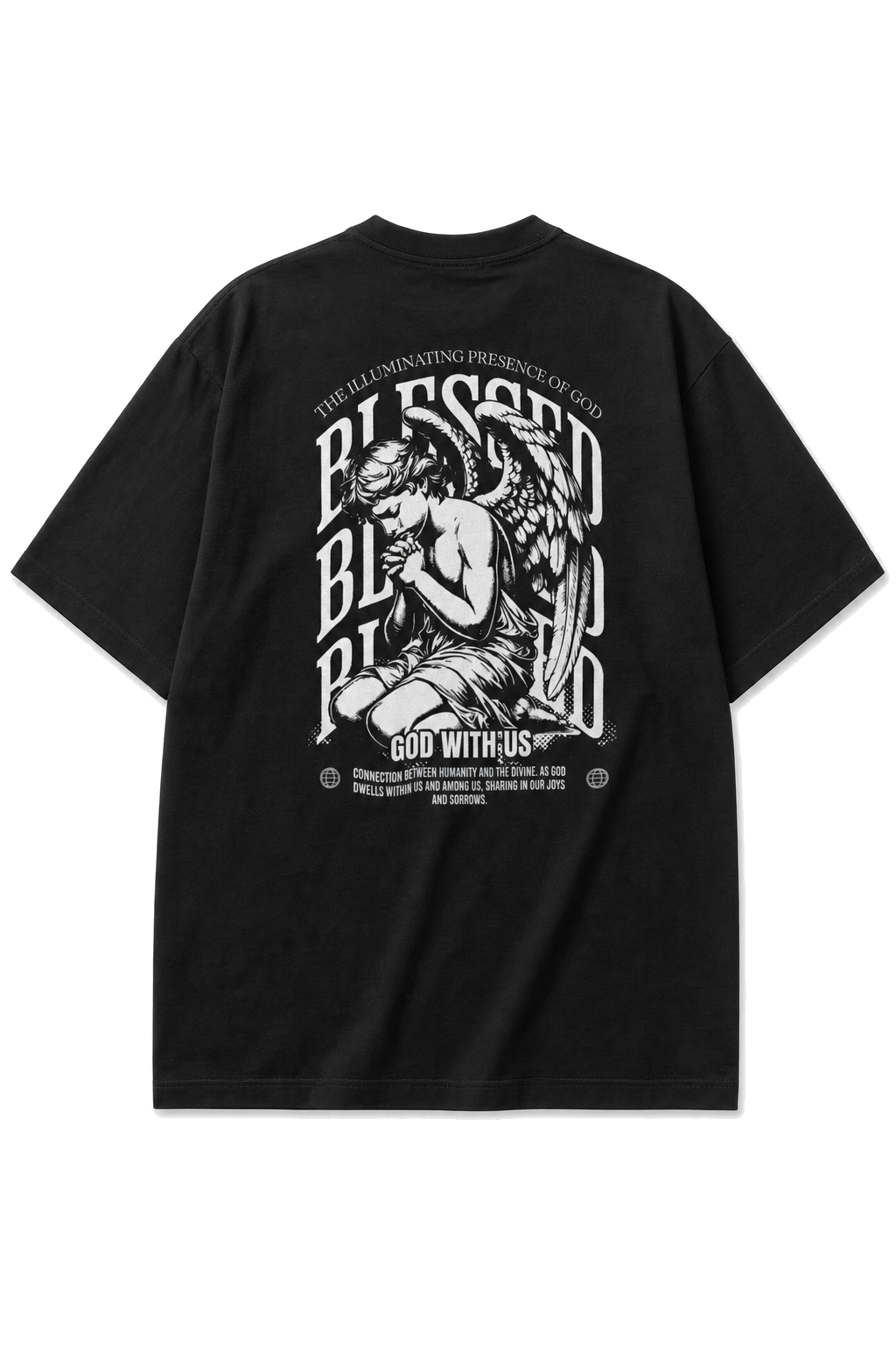 Camiseta Oversized God With Us Preta