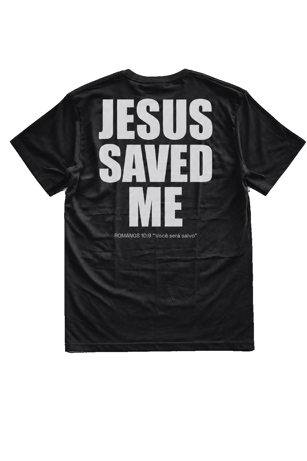 Camiseta Oversized Jesus Saved Me Preto/Branco