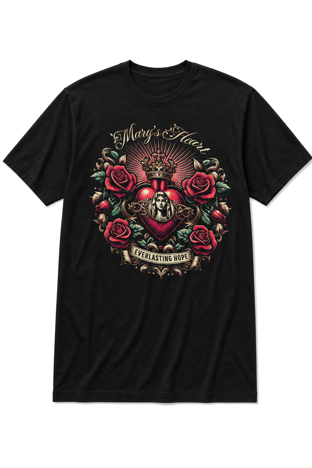 Camiseta Oversized Mary's Heart Preta