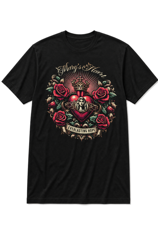 Camiseta Oversized Mary's Heart Preta