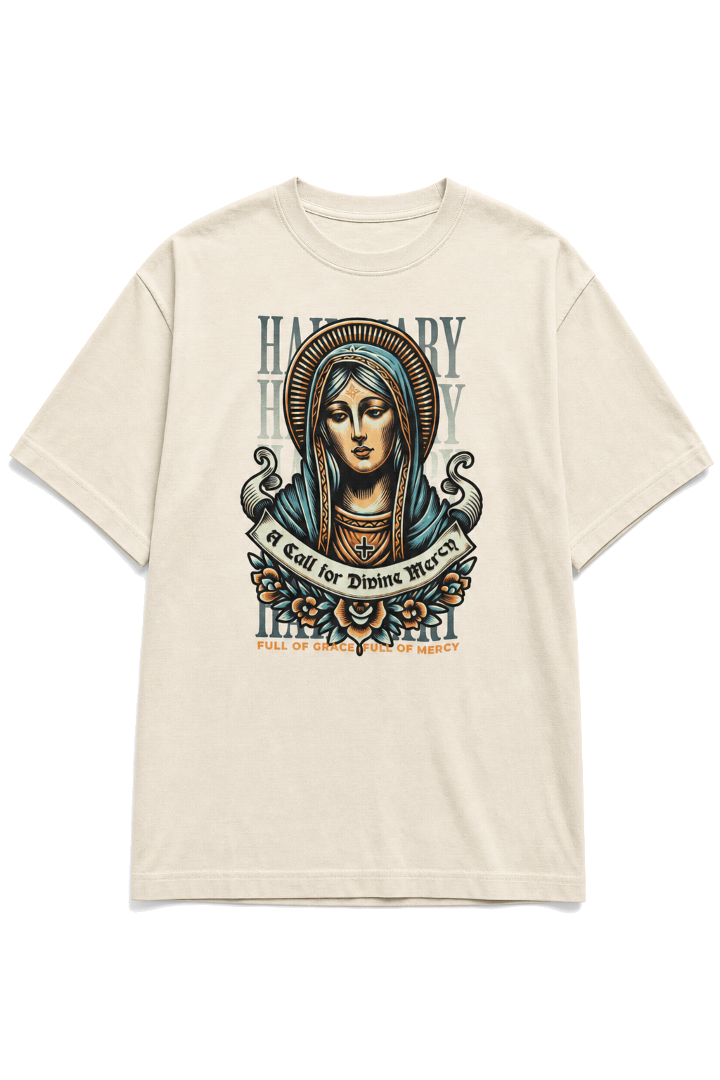 Camiseta Oversized Full of Grace Off-White
