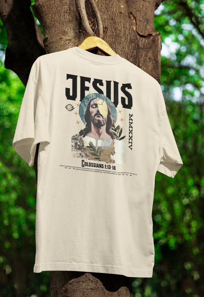 Camiseta Oversized Colossians 1:13-14 Off-White