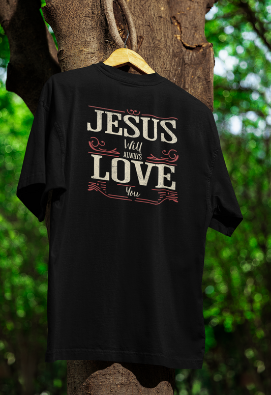 Camiseta Oversized Jesus love you Preta