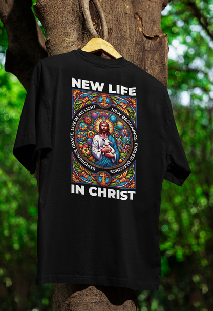 Camiseta Oversized New Life Preta