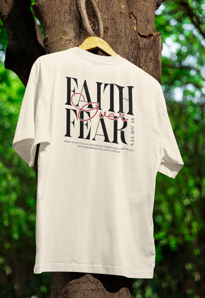 Camiseta Oversized Faith Over Fear Off-White