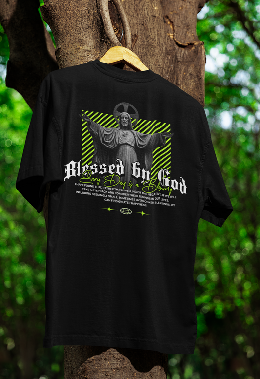 Camiseta Oversized Blessed in God Preta