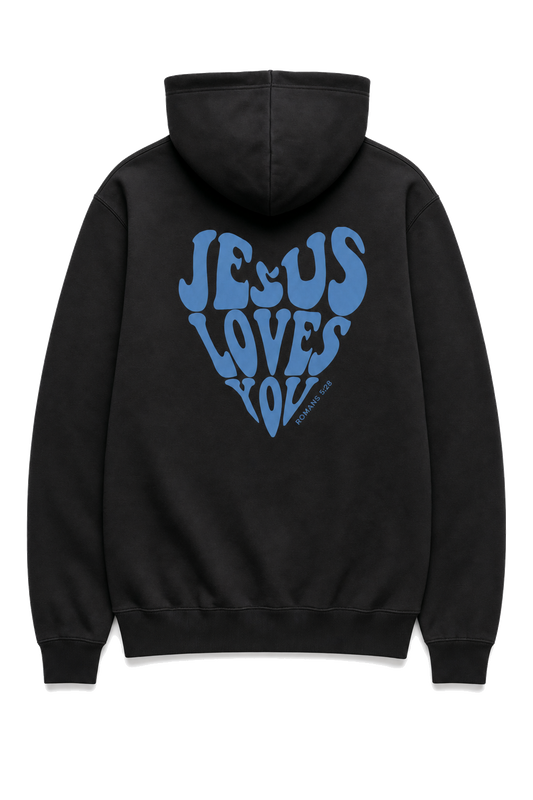Moletom Com Capuz Jesus Love You Azul
