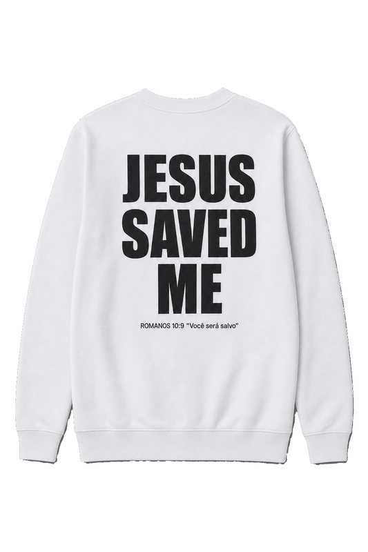 Moletom Sem Capuz Jesus Saved Me - vista de costas