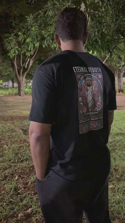 Camiseta Oversized Vitral Eternal Rebirth Preta
