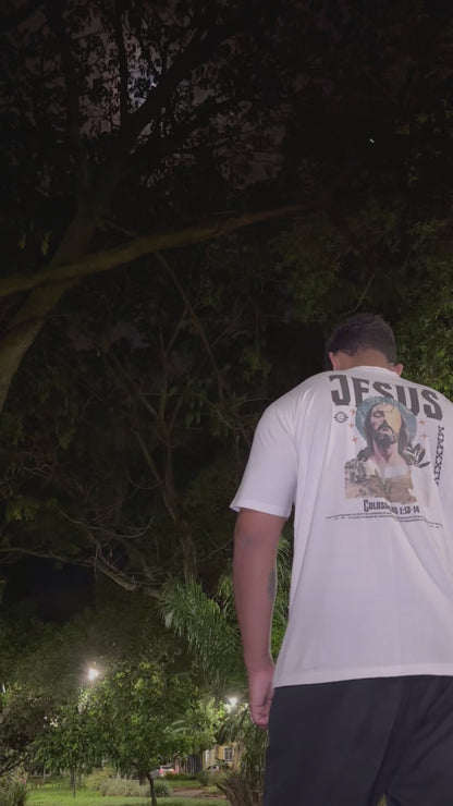 Camiseta Oversized Colossians 1:13-14 Preta