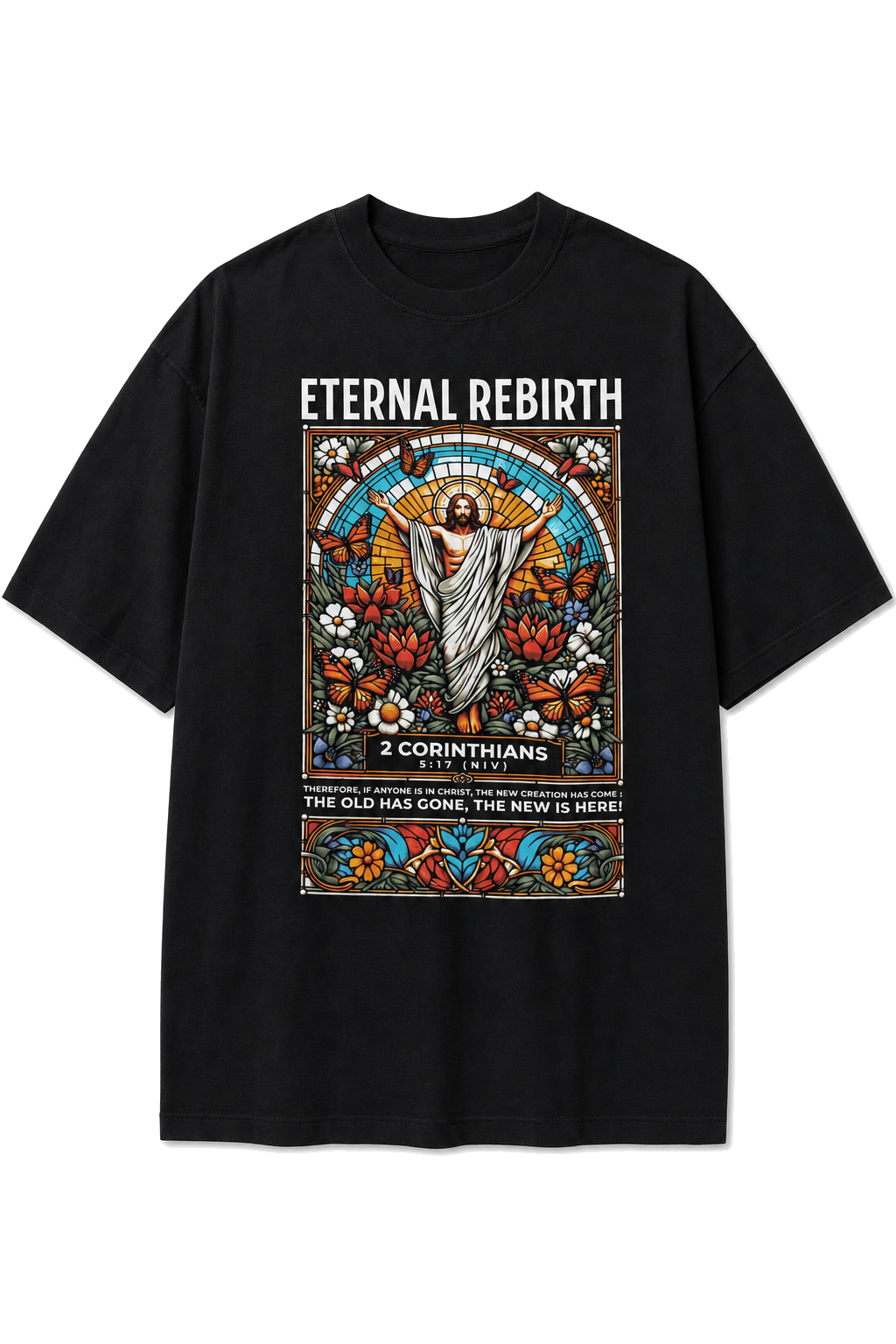 Camiseta Oversized Vitral Eternal Rebirth Preta