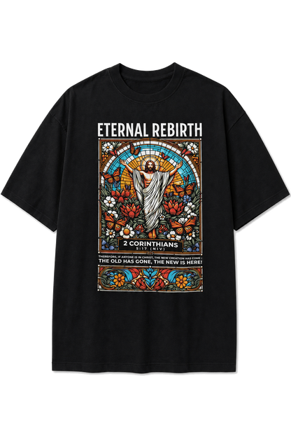 Camiseta Oversized Vitral Eternal Rebirth Preta